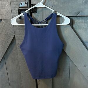 Navy Blue Sleeveless Top with Strappy Back